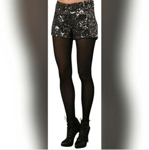 Joie Sparkling Black Sequin Shorts Size 6!